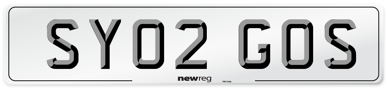 SY02 GOS Number Plate from New Reg